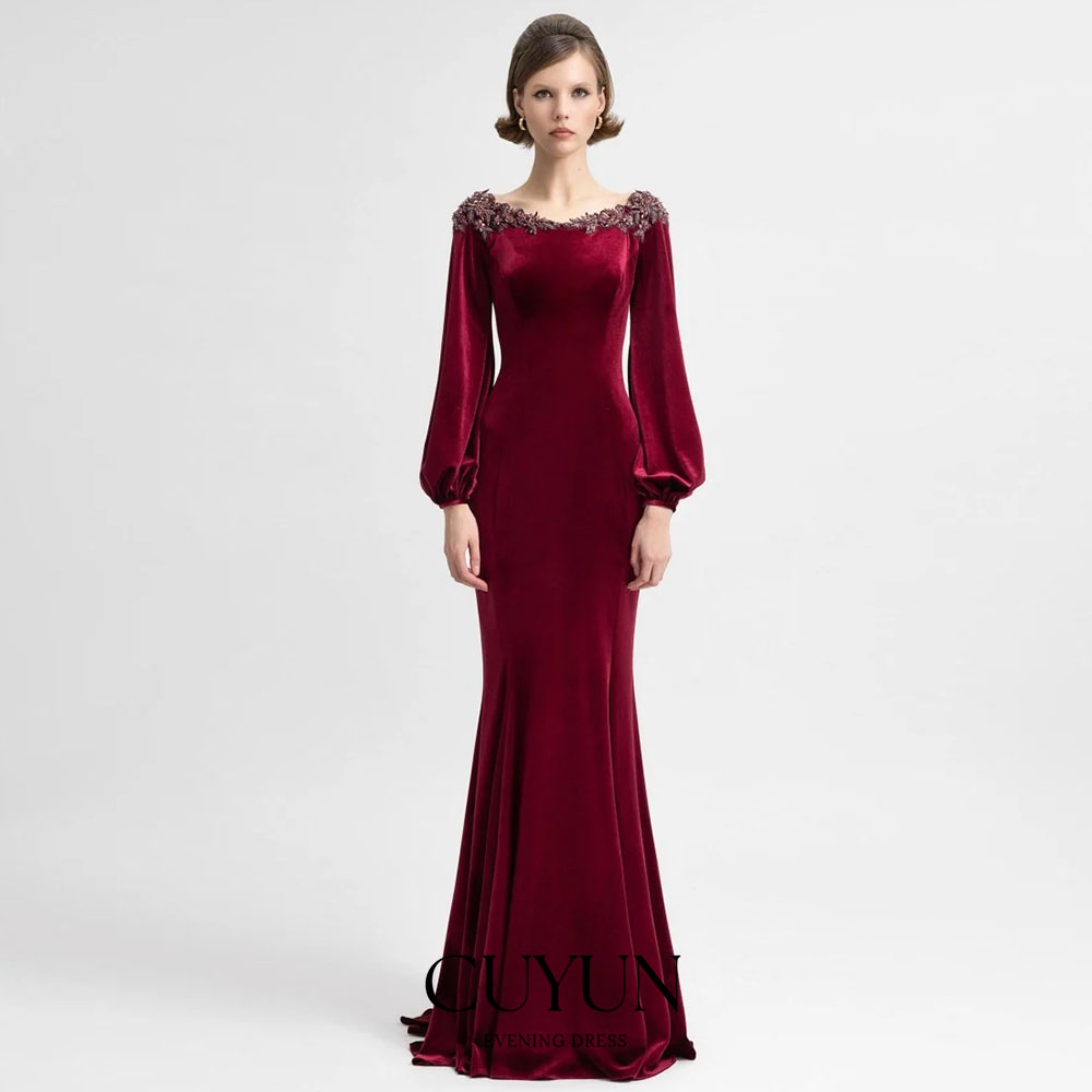 Women'S Formal Dinner Wear - CUYUN бордовое вечернее платье полурусалки по