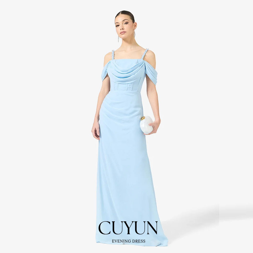 Women'S Formal Dinner Wear - CUYUN Небесно-голубые вечерние платья по индивидуальному