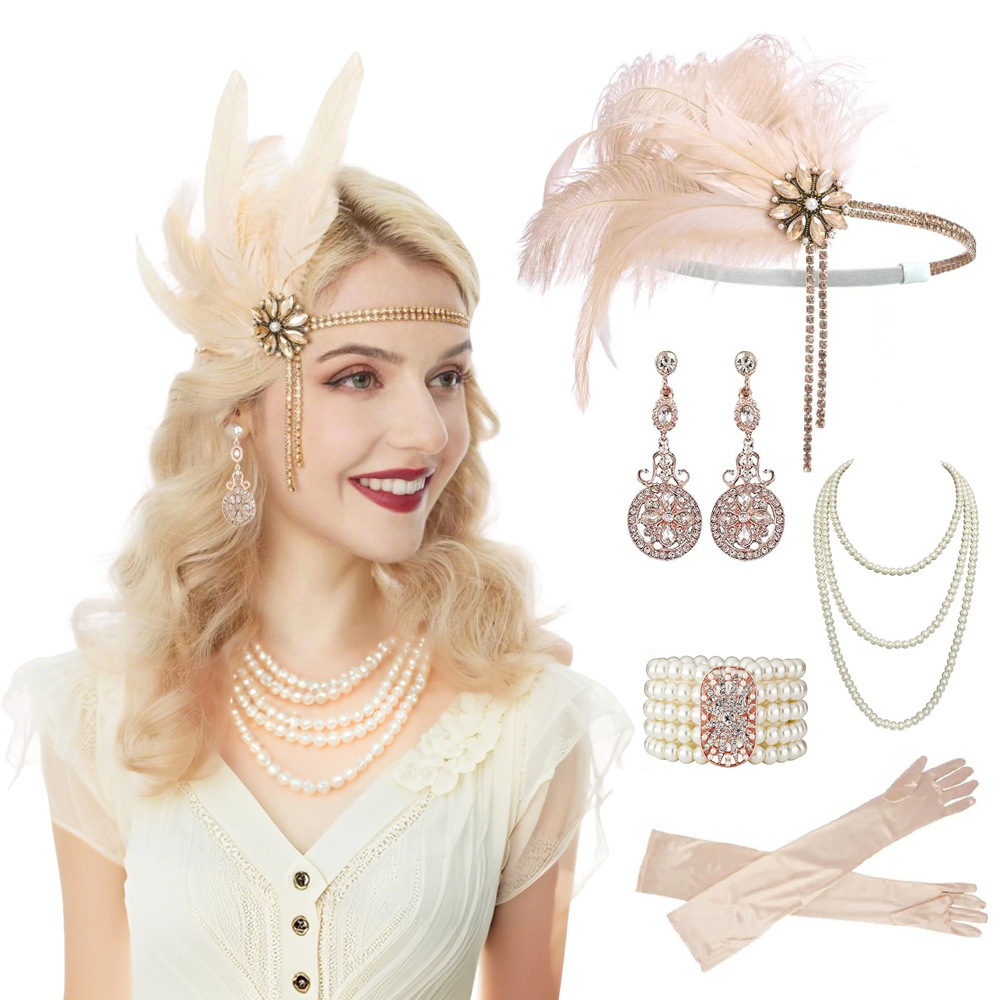 Pearl Necklace Set - Винтажный комплект украшений для вечеринки в