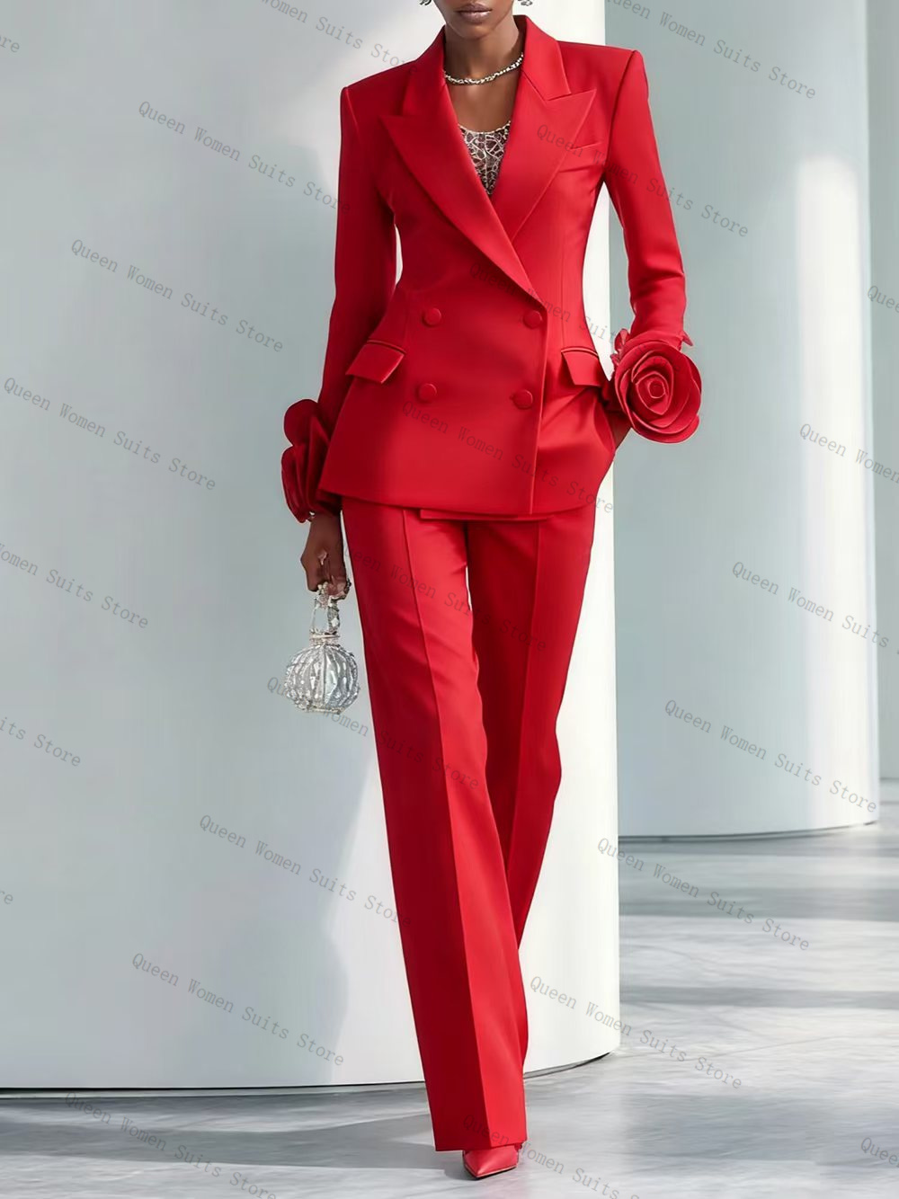 Women'S Formal Wear Wedding Guest - Роскошный красный женский костюм, комплект из