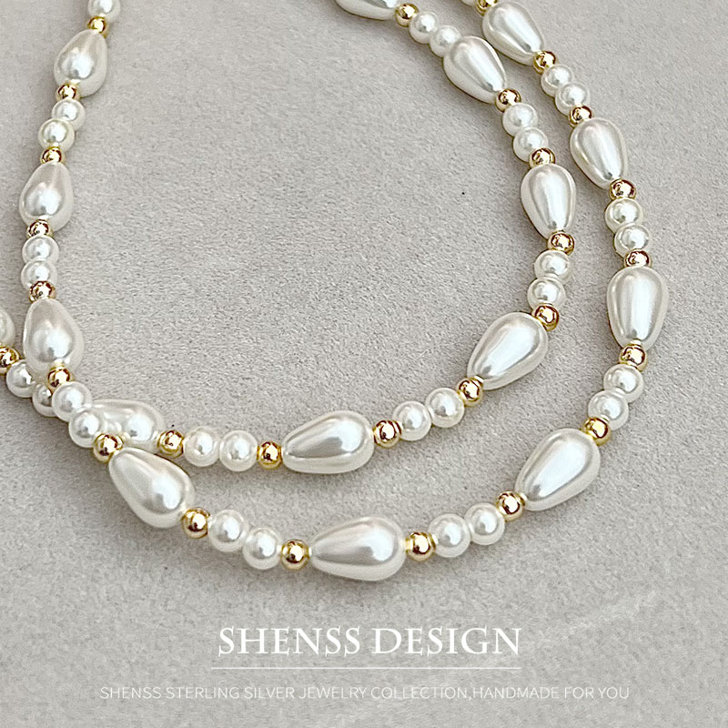 Pearl Necklace Set - Элегантное ожерелье с каплями воды из