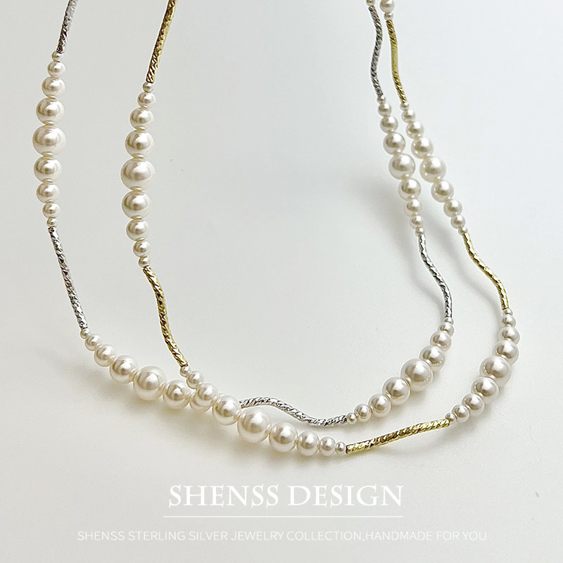 Короткое ожерелье-браслет с им – обзор и цена Pearl Necklace Set