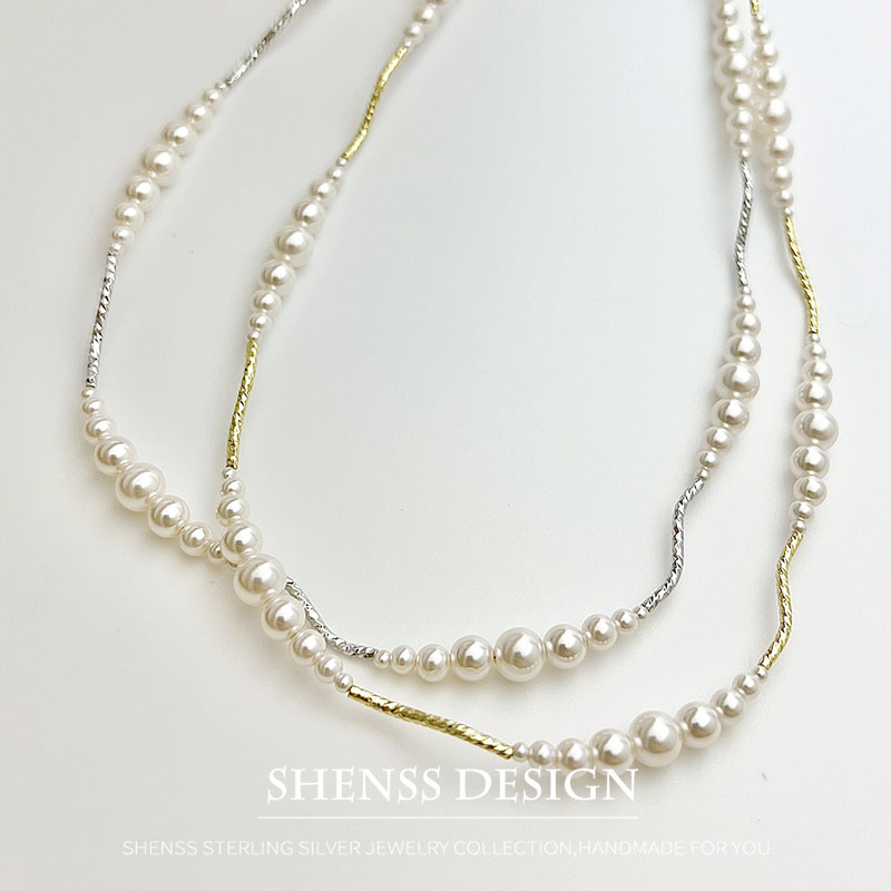 Короткое ожерелье-браслет с им – обзор и цена Pearl Necklace Set