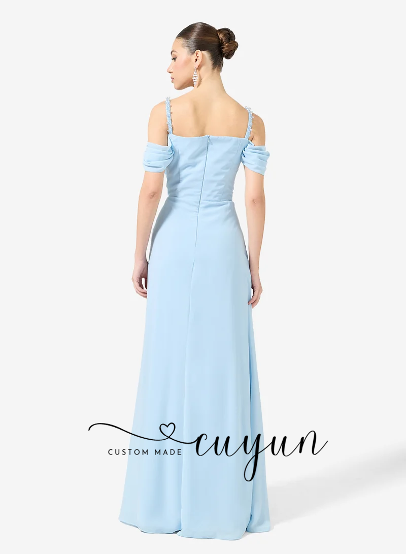 CUYUN Небесно-голубые вечерние – обзор и цена Women'S Formal Dinner Wear