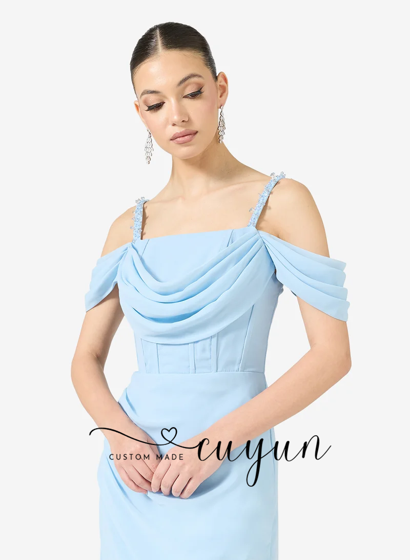 CUYUN Небесно-голубые вечерние – обзор и цена Women'S Formal Dinner Wear