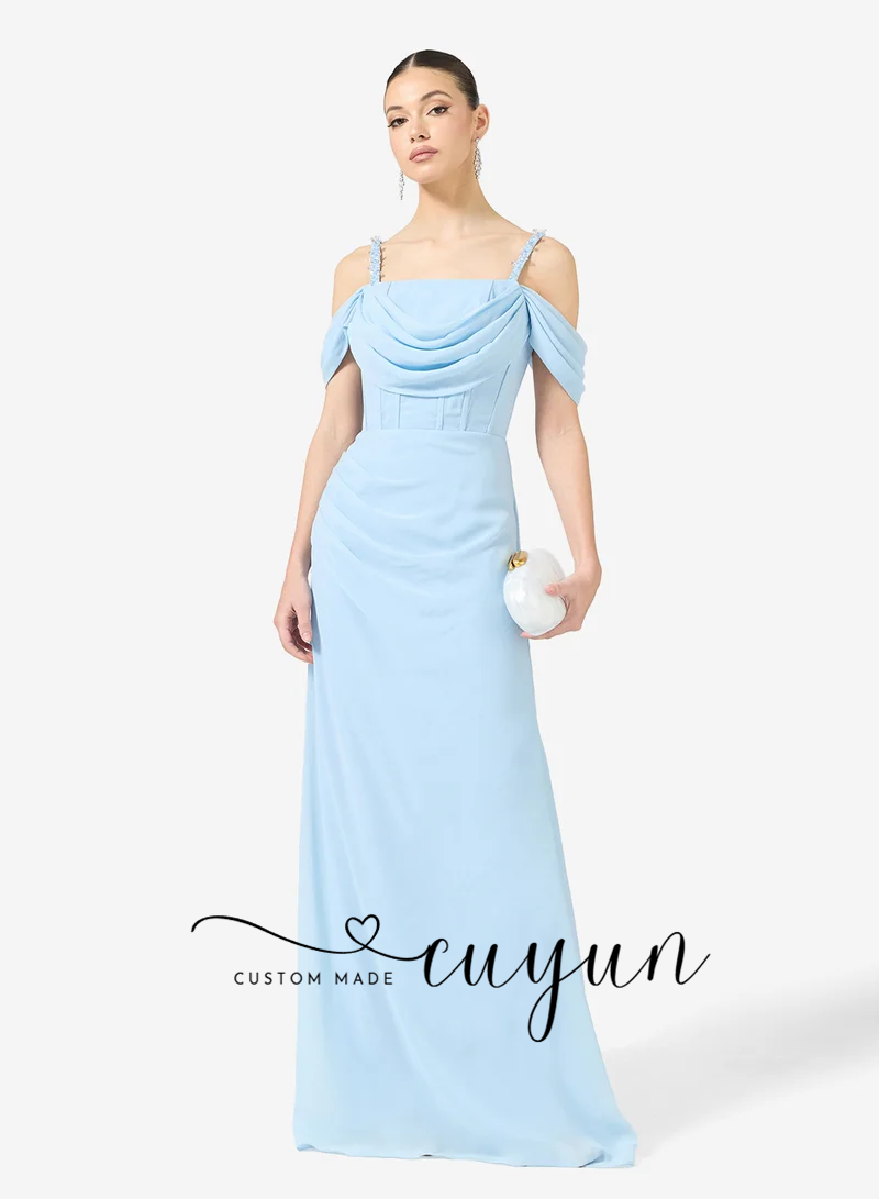 CUYUN Небесно-голубые вечерние – обзор и цена Women'S Formal Dinner Wear