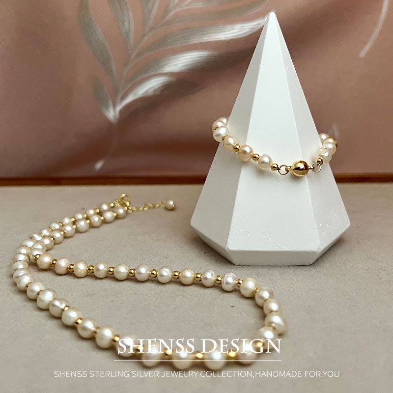 Ожерелье женское с натуральным – обзор и цена Pearl Necklace Set