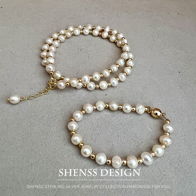 Ожерелье женское с натуральным – обзор и цена Pearl Necklace Set