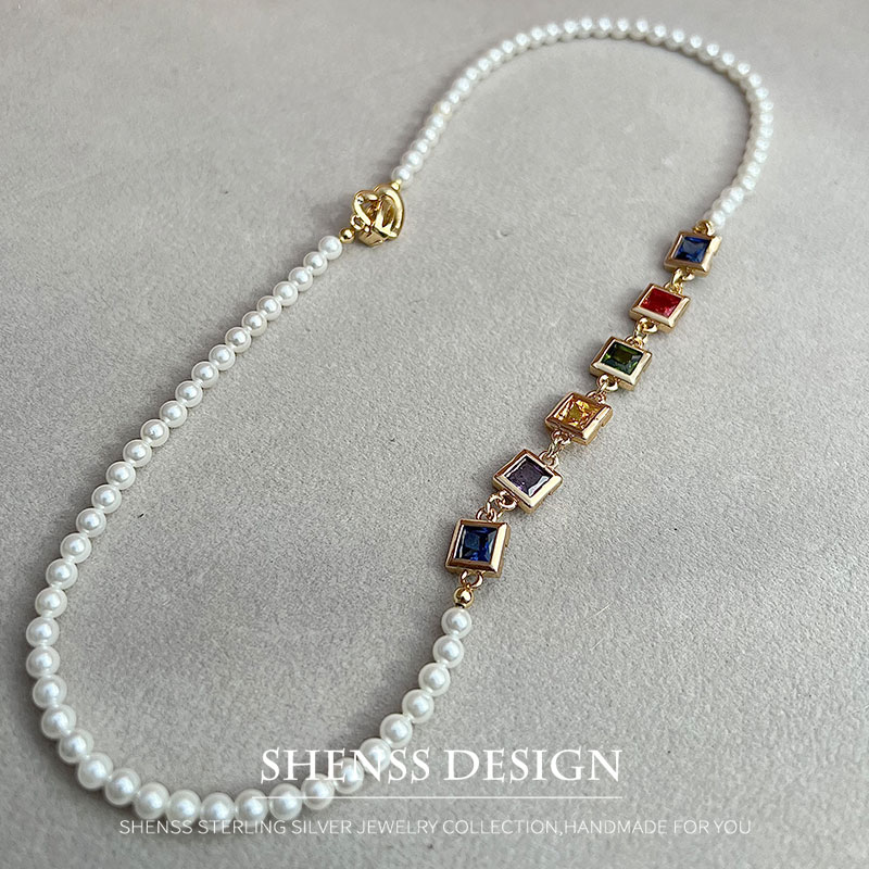 Ожерелье с квадратным цирконом – обзор и цена Pearl Necklace Set
