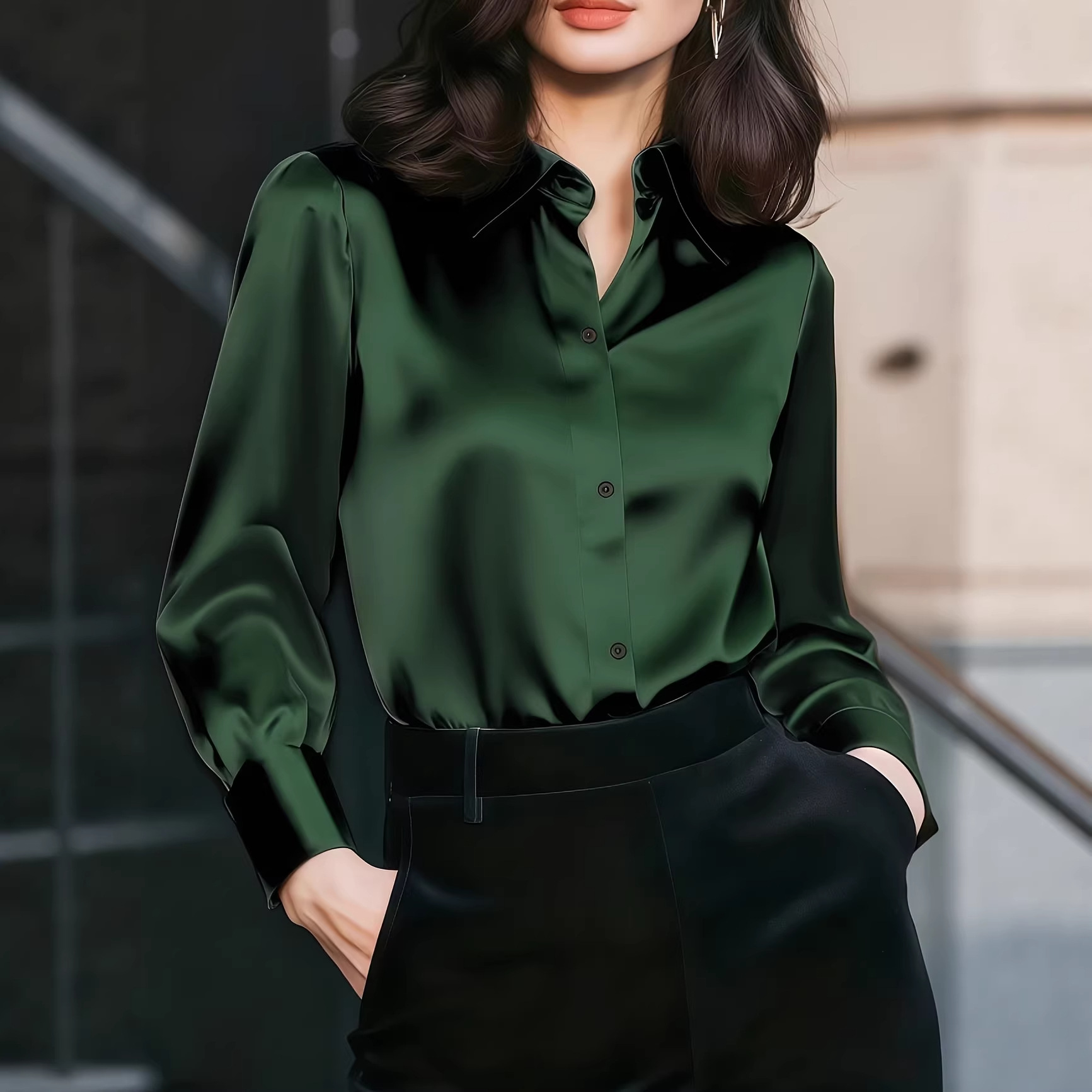 Женская блузка из сатина с лац – обзор и цена Women Formal Wear Shirts